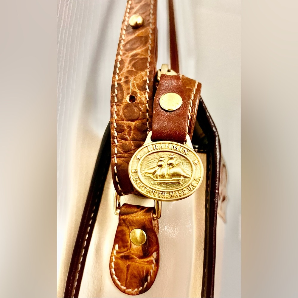 BRAHMIN Croc embossed leather multifunctional Shoulder/Crossbody/clutch bag